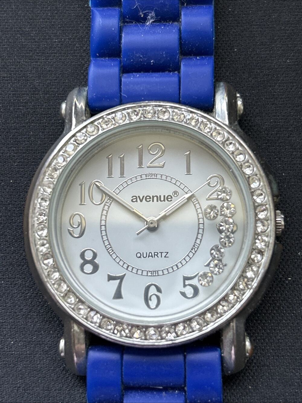 Avenue Silver Tone Blue Band Women’s Quartz Watch
